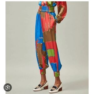 Tory Burch Colorful Silk Blend Jogger Pants SZ 2